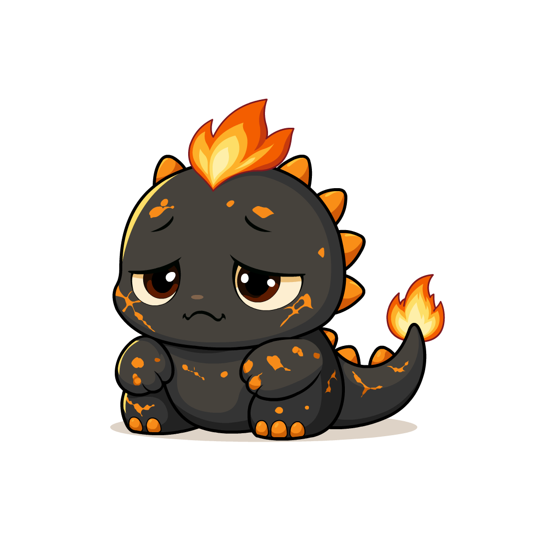 Sad Ember in its second evolution